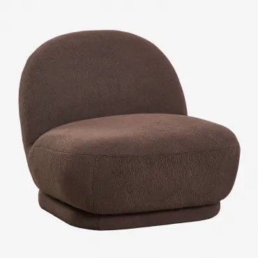 Draaifauteuil In Schapenvacht Tatiana Chenille Bruin – Chocolade - Sklum