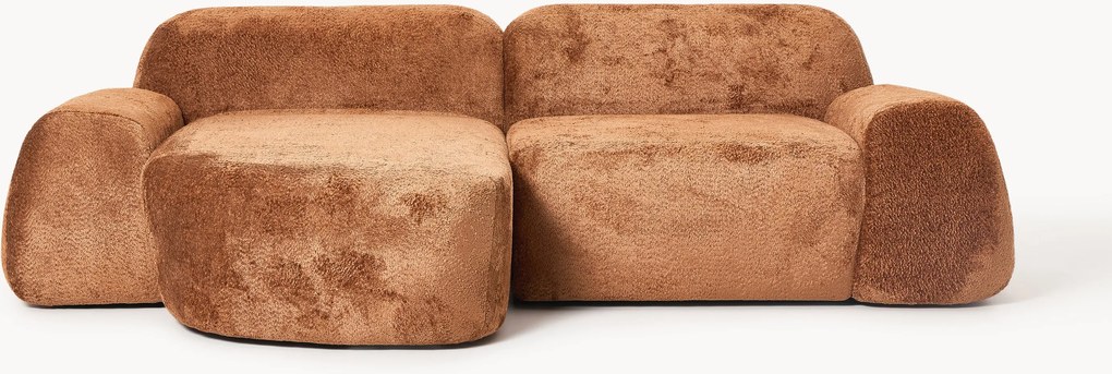 Modulaire teddy-bouclé hoekbank Wolke (3-zits)