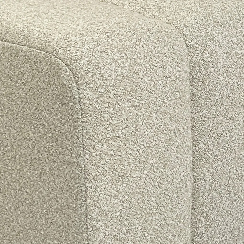 Halbankje Zachte Stof Naturel 72 Cm