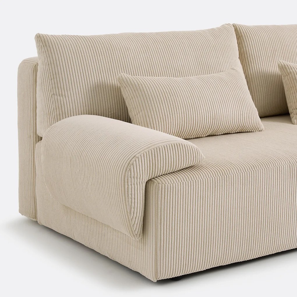 3-zits omvormbare bank met koffer, van ribfluweel, MAONA