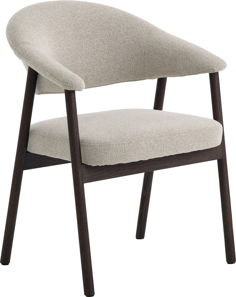GARDA beige mélange (stof Lake 120) / eiken dark espresso - GESTOFFEERDE STOEL VOOR WOONKAMER/EETKAMER