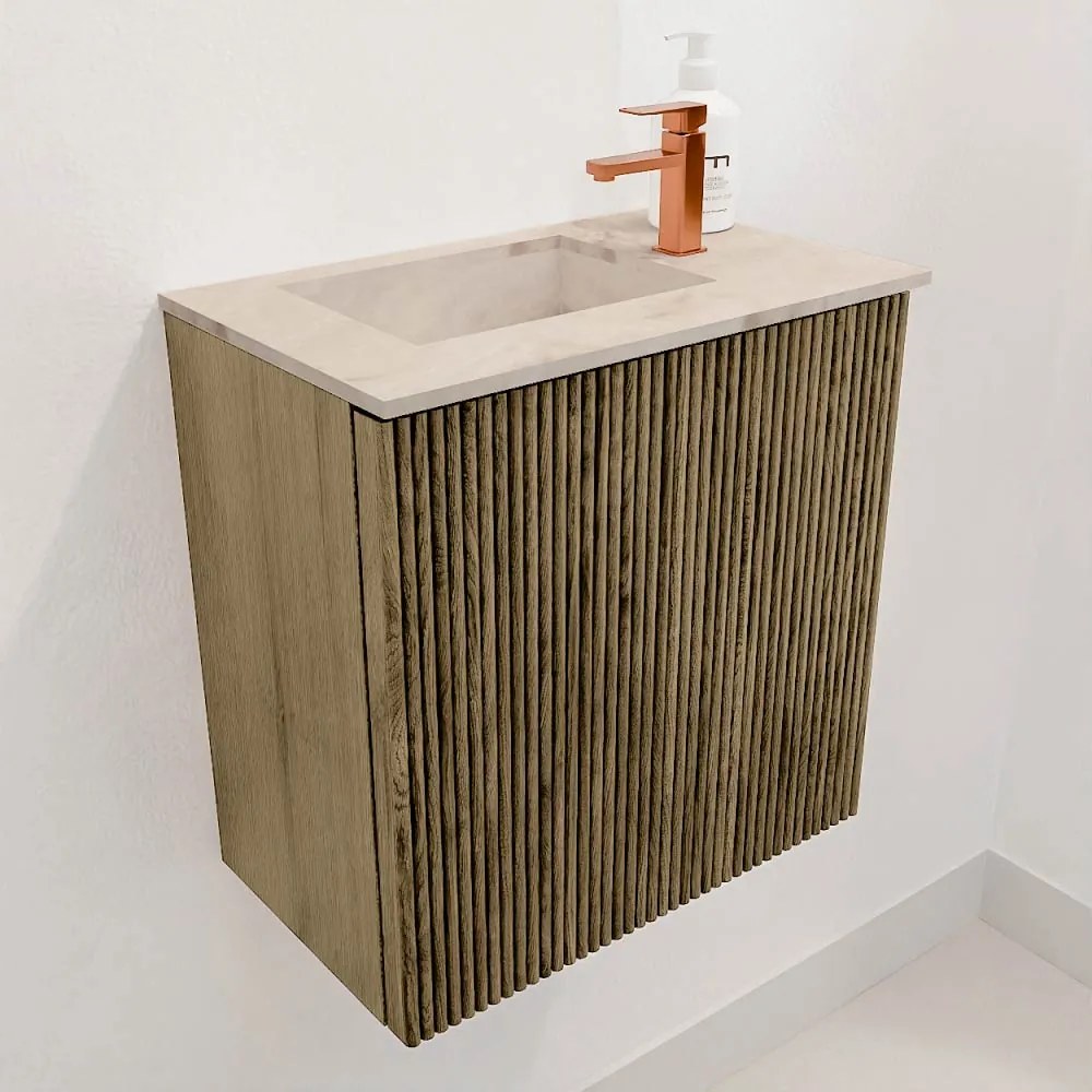 Mondiaz Joya DLux 40cm toiletmeubel dusk met wastafel faye links 1 kraangat frappe