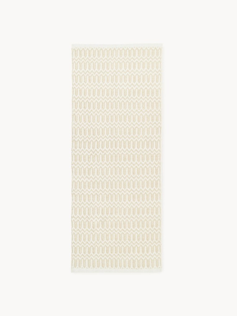 Handgeweven in- & outdoor loper Rune met geometrisch patroon