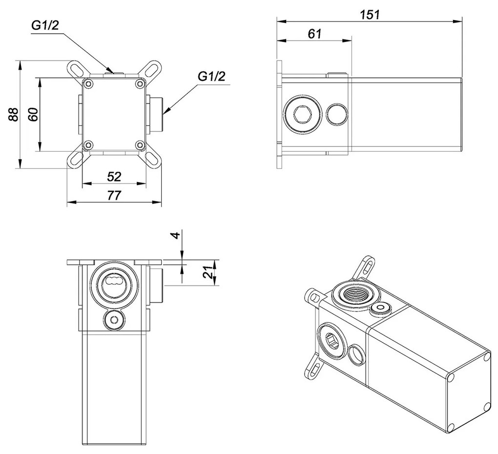 Mueller Round stopkraan compleet mat zwart