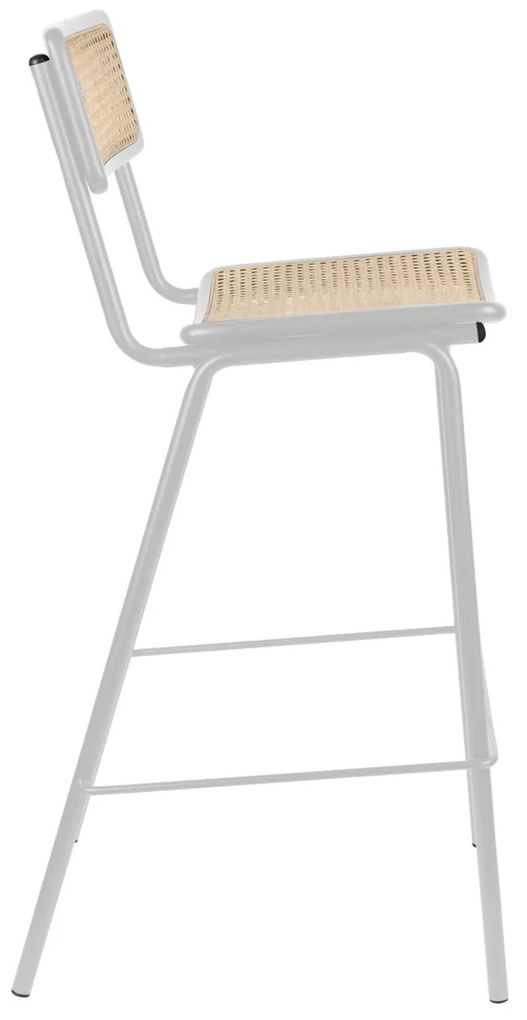 Zuiver Jort Hoge Retro Barkruk Met Rotan Grijs