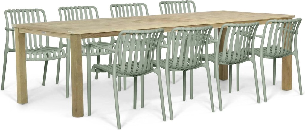 Tuinset 8 personen 300 cm Kunststof Groen Domani Furniture Alba/Weston