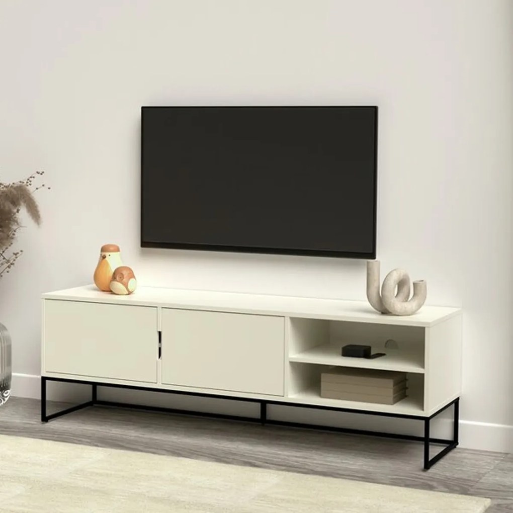 Tenzo Lipp Scandinavische TV-meubel Wit - 176x43x57cm.