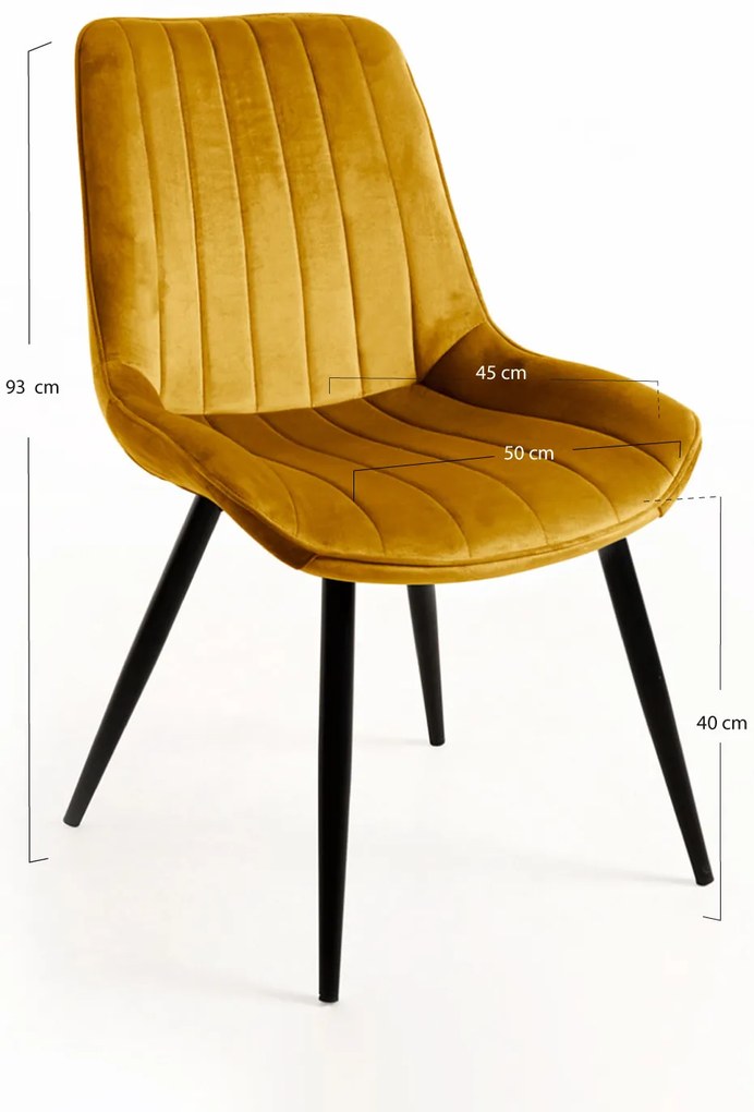 Set 6 Fluwelen Leunstoelen