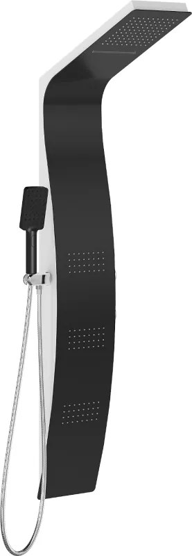 Mexen Bali douchepaneel, zwart/wit - 7622-03-71