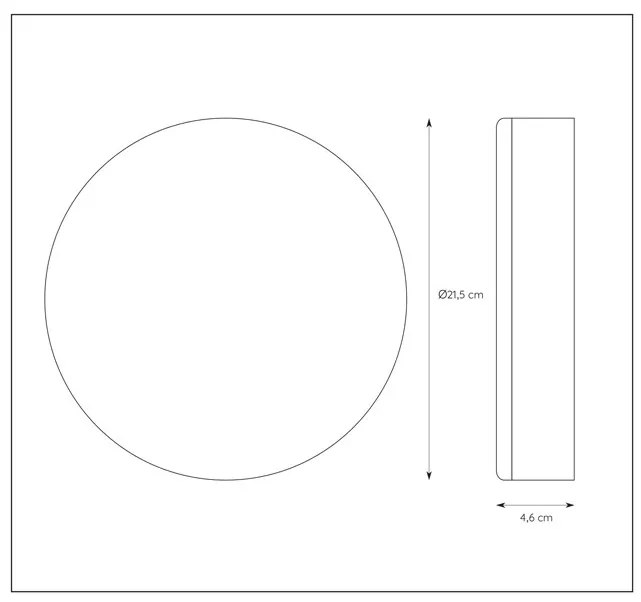 Lucide Ceres ronde plafondlamp 21.5cm 30W zwart