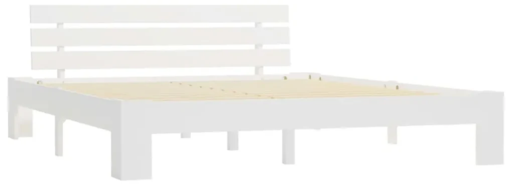 vidaXL Bedframe massief grenenhout wit 160x200 cm