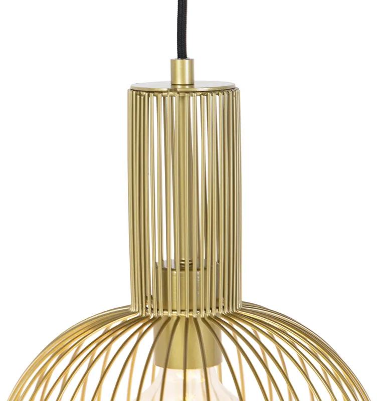 Design hanglamp goud - Wire Whisk Design E27 Binnenverlichting Lamp