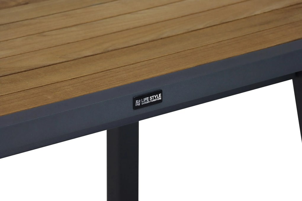 Stoel en Bank Loungeset 5 personen Aluminium/teak Grijs  Lifestyle Garden Furniture Marseille