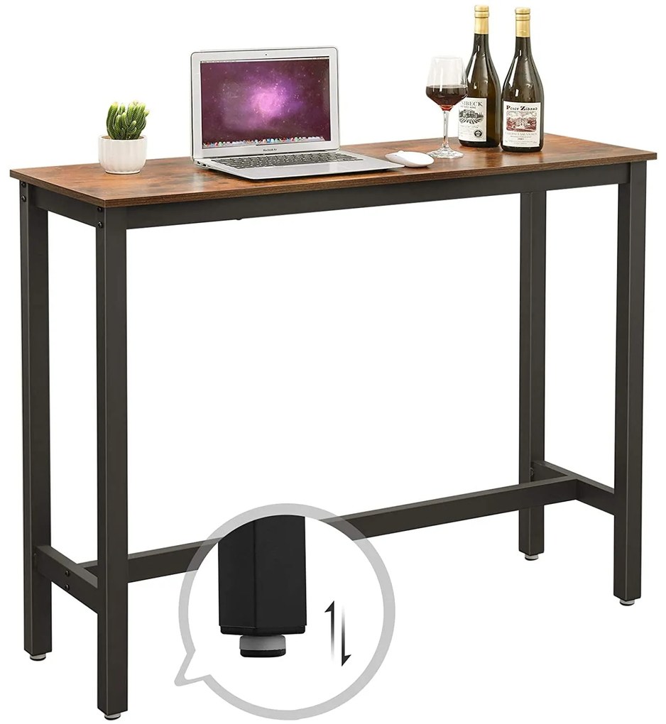 Nancy's Vega Bartafel - Vintage Keukentafel – Keuken Bartafels - Hoog Bureau - Industrieel - Hout & Metaal - 120 x 40 x 100 cm