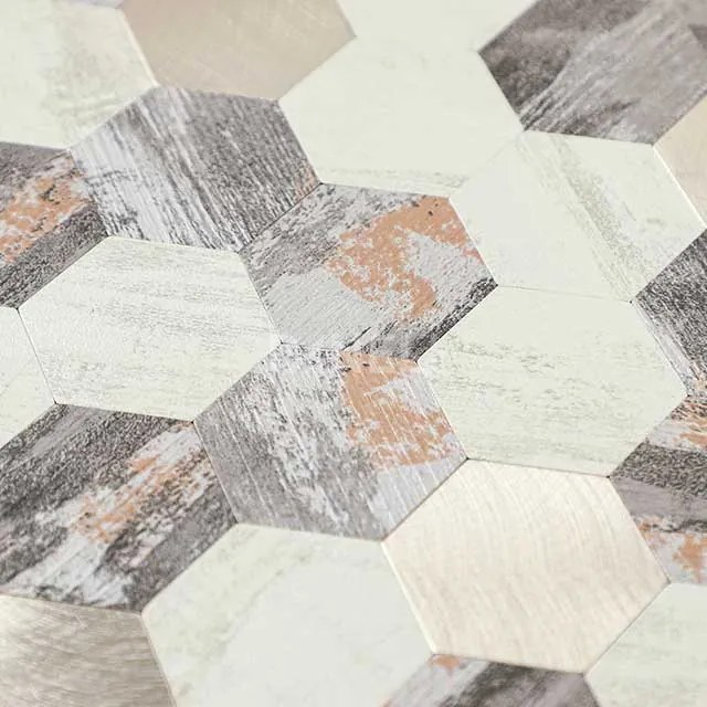 Zelfklevend Mozaiek Hexagon Nature - 30.5 cm x 30.5 cm x 0.40 cm | 0.5 kg | Paneli zelfklevende steenstrips