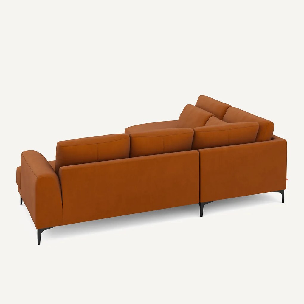 Rechtse hoekbank met leuning in linnenfluweel, Marsile