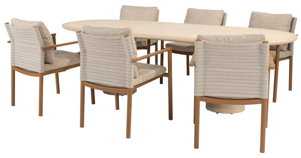 Hampton Safina dining tuinset 240x105xH75 cm 7 delig mortex amber 4 Seasons Outdoor