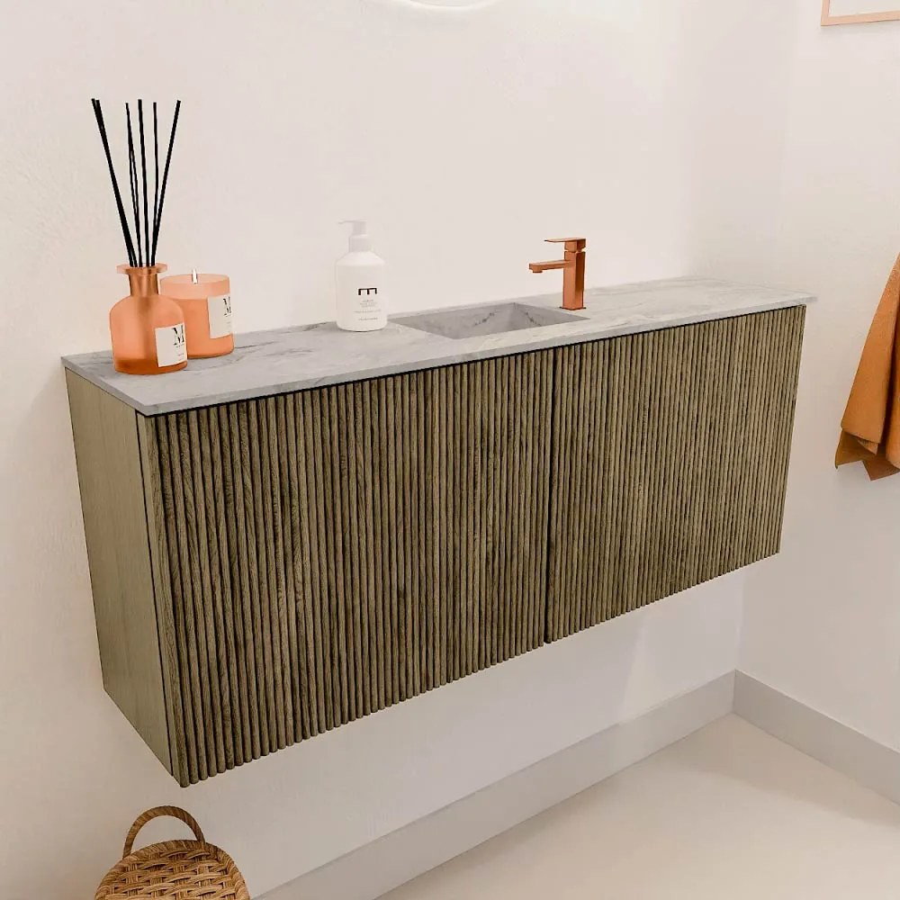 Mondiaz Joya DLux 100cm toiletmeubel dusk met wastafel faye midden 1 kraangat glace
