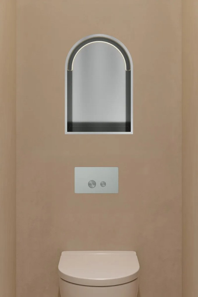 Hotbath &More inbouwnis met verlichting toogmodel 30x45x10cm RVS