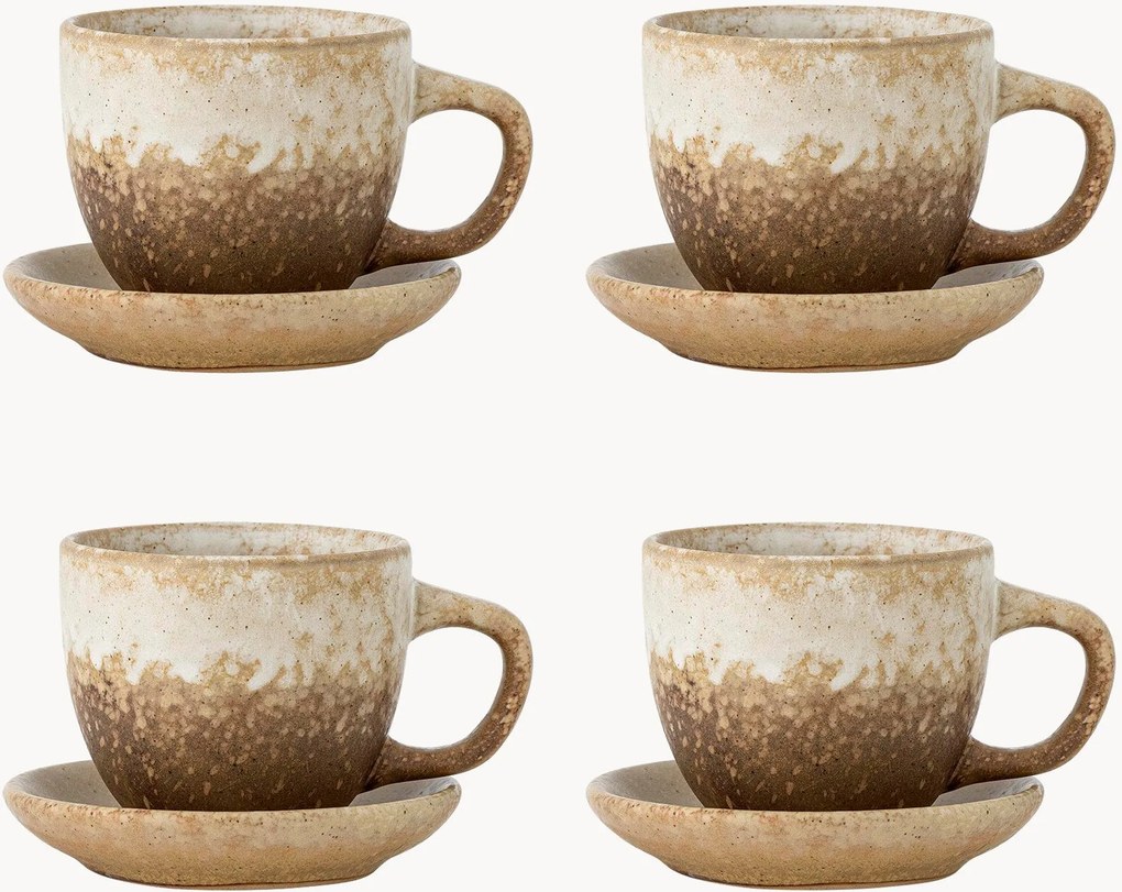 Koffiekopjes & schoteltjes Brenta van keramiek, 8-delig