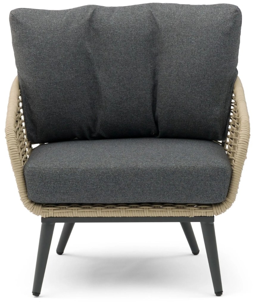 Stoel en Bank Loungeset 5 personen Aluminium/rope Grijs Coco Vinci/Ronda