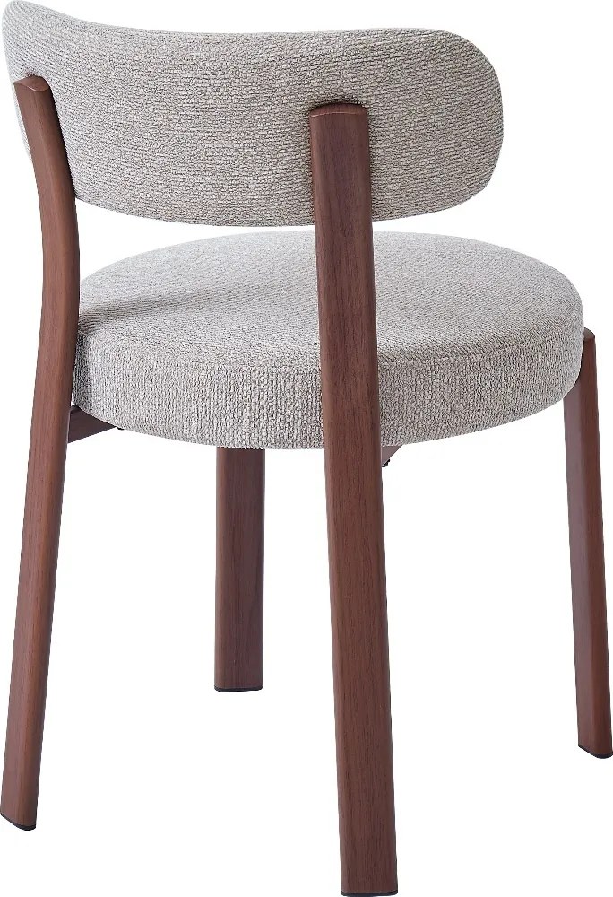 Walnoot Eetkamerstoel Met Beige Zitting