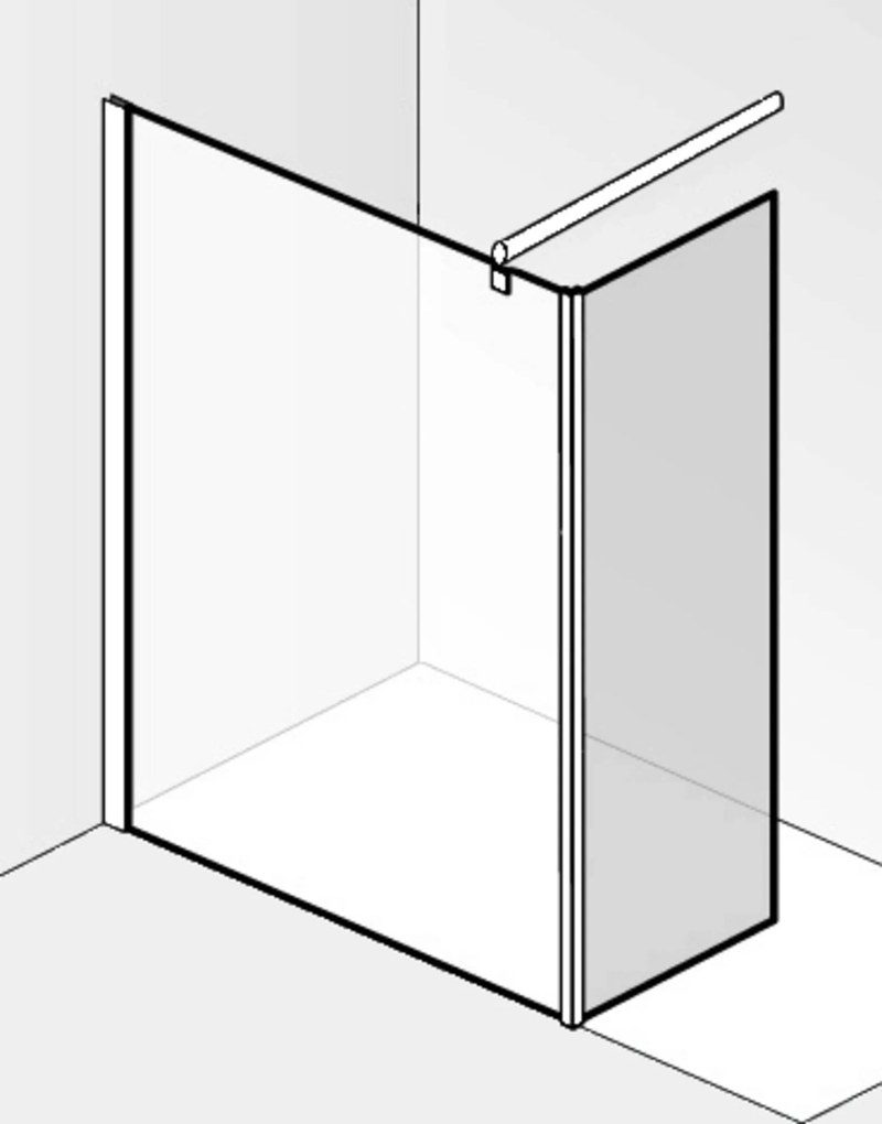 Saqu Modulo inloopdouche met zijwand incl. antikalk 110x30x210cm mat wit