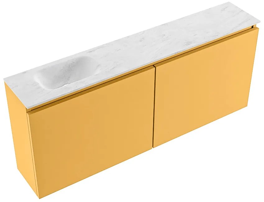 Mondiaz Ture DLux toiletmeubel 120cm ocher met wastafel opalo links zonder kraangat