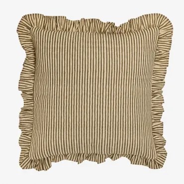 Vierkante Kussen 45x45 Cm In Katoen Clouzot Tapioca Beige - Leger Groen – Koel - Sklum