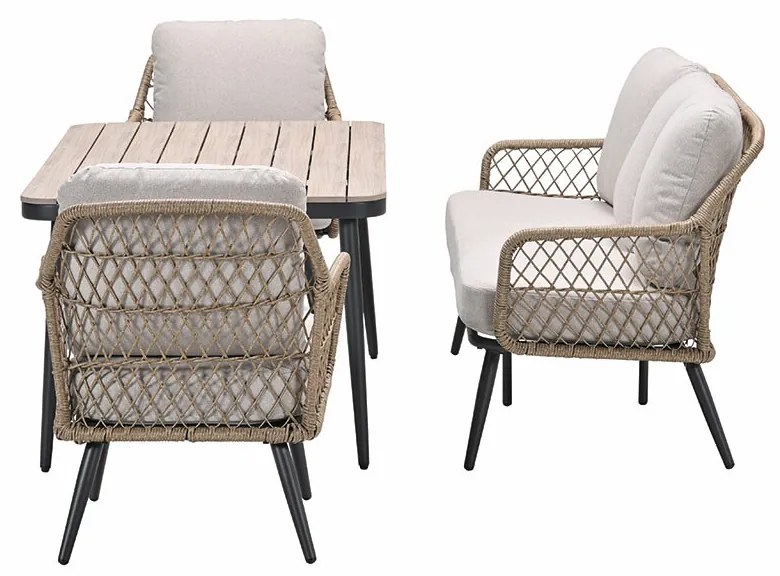 Garden Impressions Kalibo lounge dining set 4-delig - donker grijs