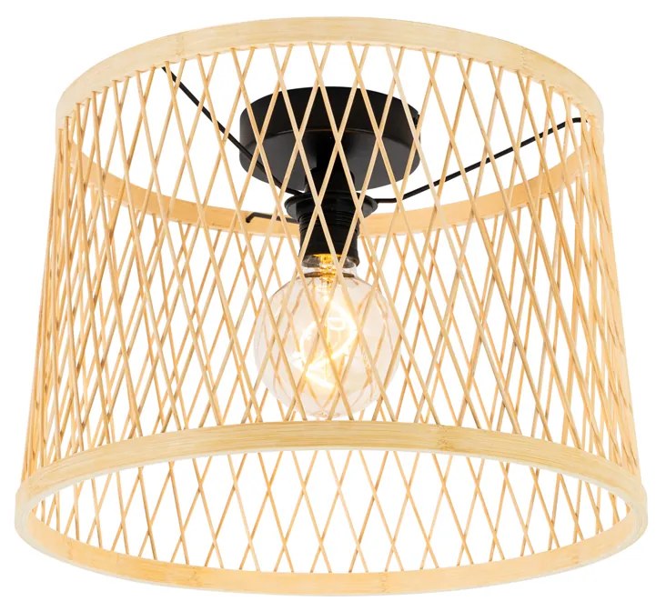 Buitenlamp Landelijke plafondlamp rotan 40 cm IP44 - Calamus Landelijk E27 IP44 Buitenverlichting rond