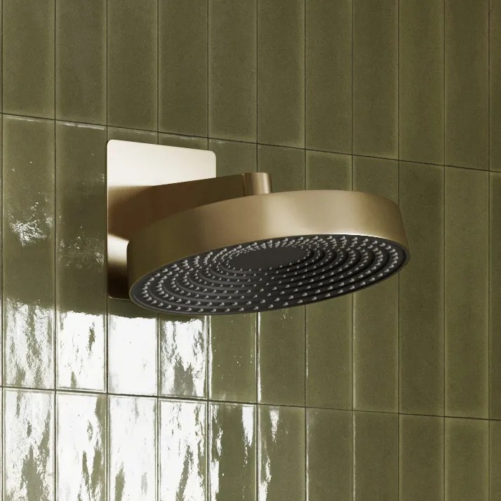 Saniclear Evolution hoofddouche 30cm met wandbevestiging geborsteld messing