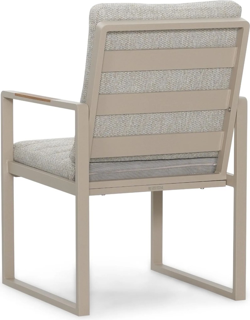Tuinset 6 personen 210 cm Aluminium Taupe Lifestyle Garden Furniture Alessio/Creta