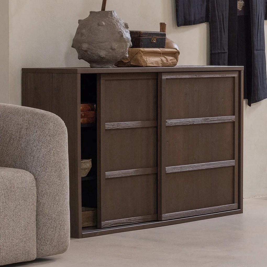 BePureHome Nomin Japandi Dressoir Hout Umber - 140x40x85cm.
