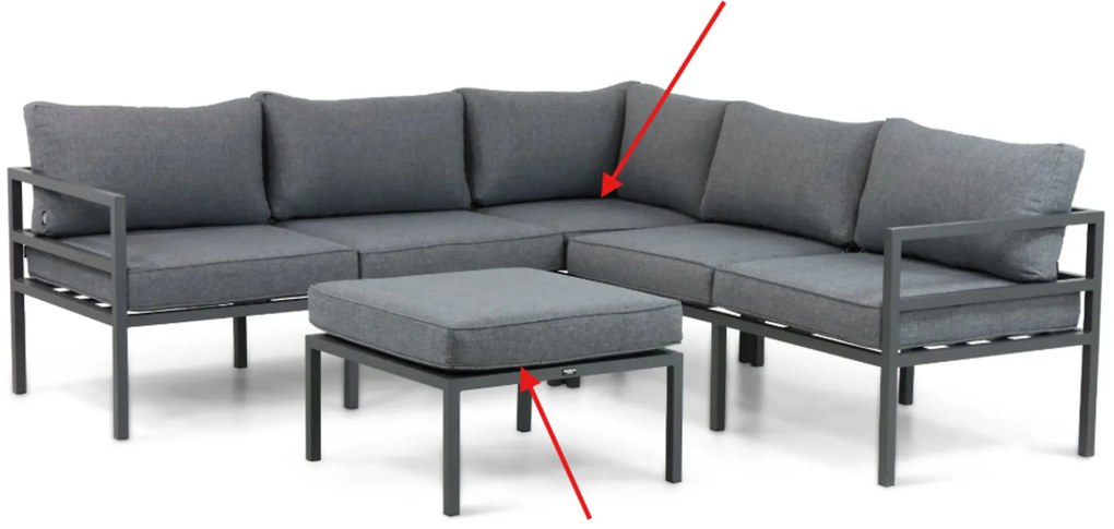 Hoek loungeset 6 personen Aluminium Grijs Lifestyle Garden Furniture Altino