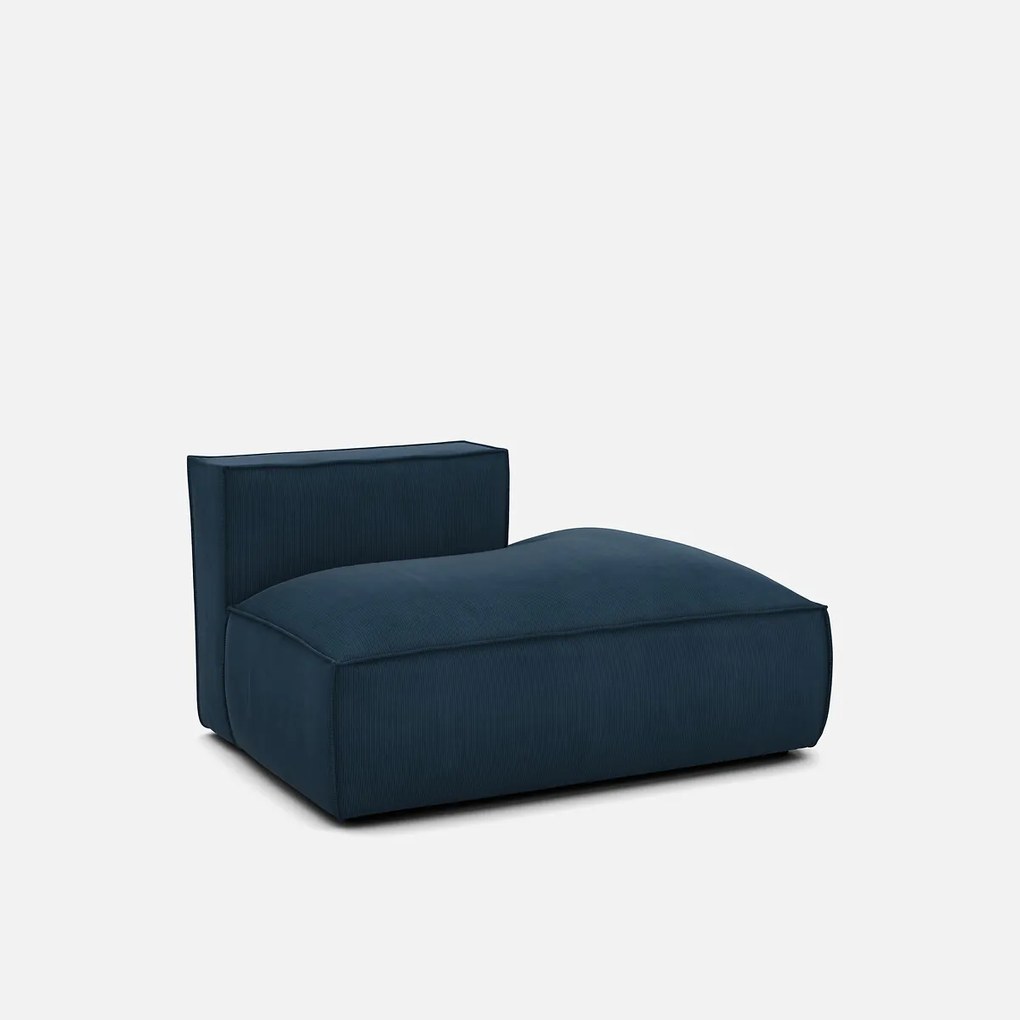 Loungebank element rechts voor modulaire bank, in ribfluweel, SEVEN