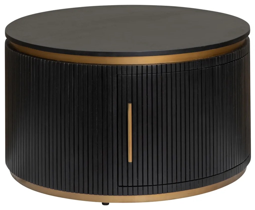 Ronde Salontafel Met Opbergruimte 80 Cm - 80 X 80cm.