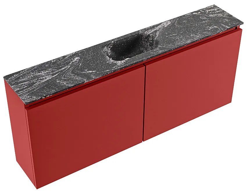 Mondiaz Ture DLux toiletmeubel 120cm fire met wastafel lava midden zonder kraangat