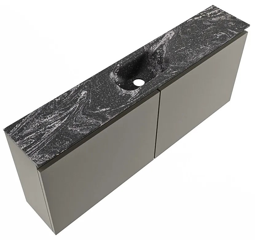 Mondiaz Ture DLux toiletmeubel 120cm smoke met wastafel lava midden met kraangat