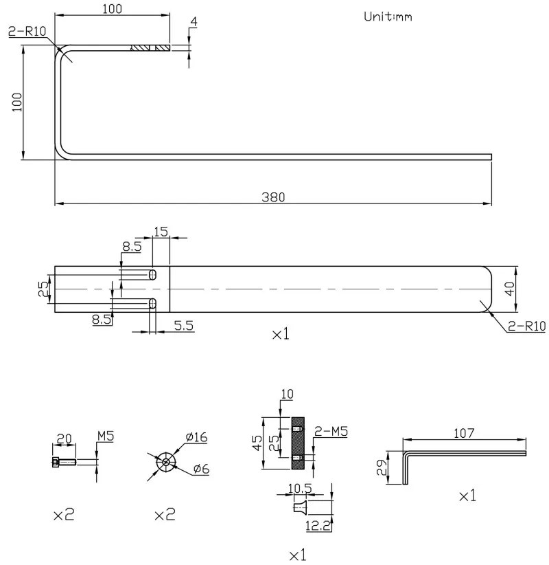 Eastbrook Warrington handdoekhouder 38cm antraciet mat