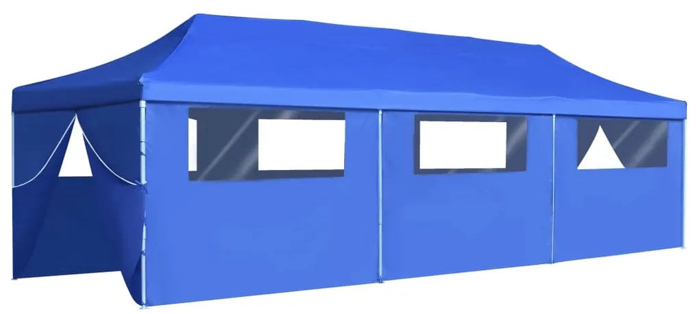 vidaXL Vouwtent pop-up met 8 zijwanden 3x9 m blauw