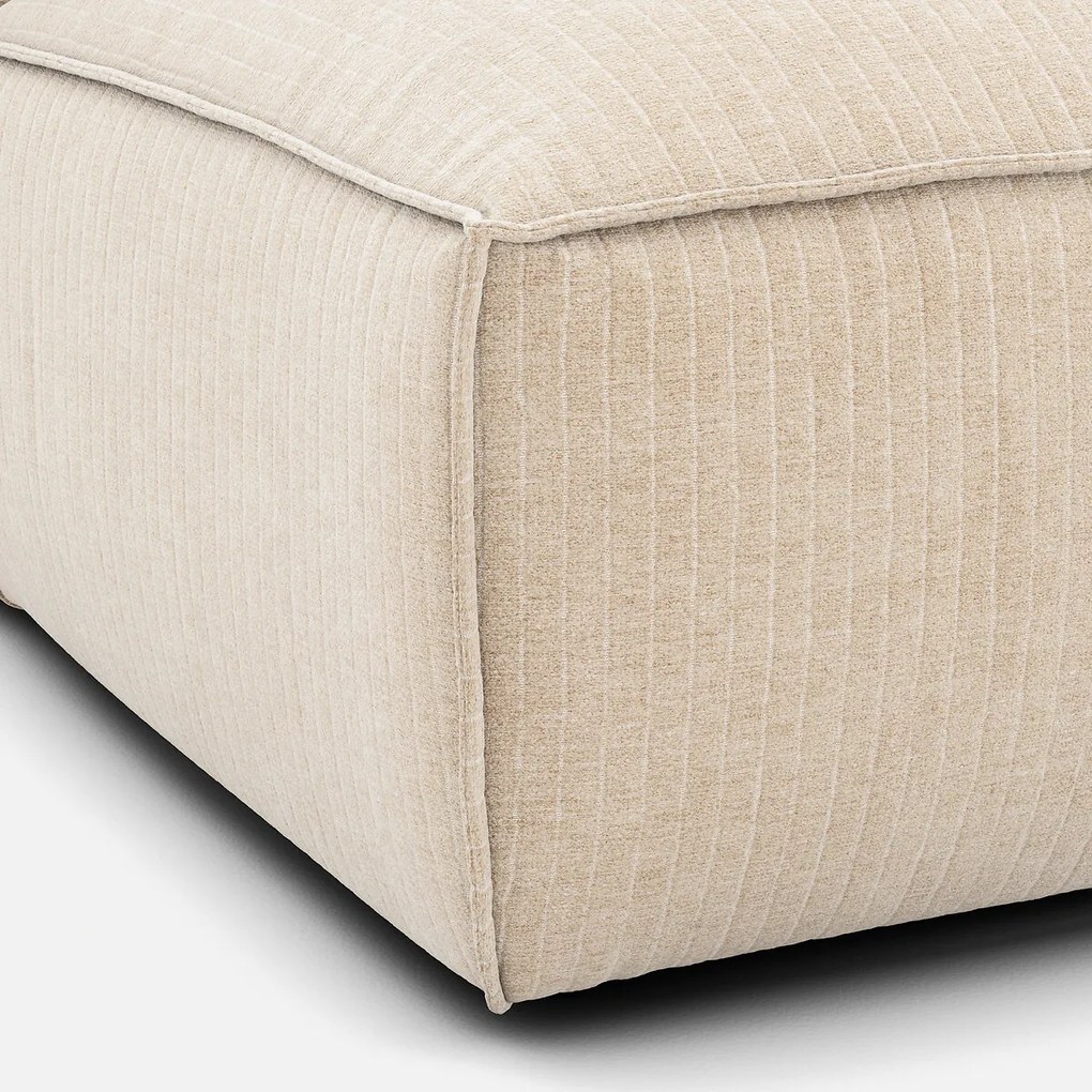 Loungebank element rechts voor modulaire bank, in vintage ribfluweel, SEVEN