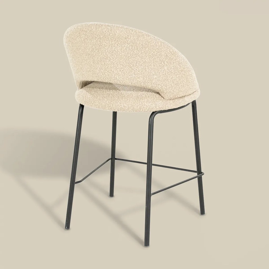 Barkruk Met Zwart Onderstel Taupe