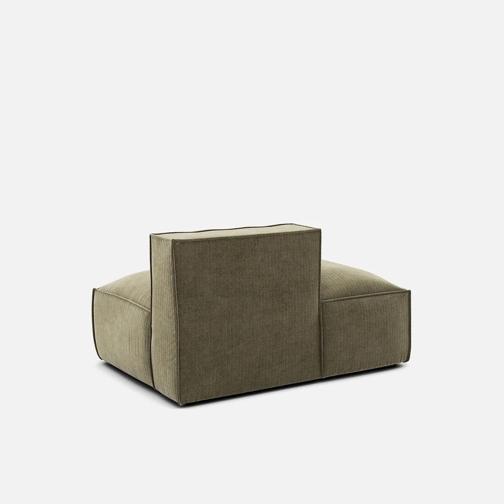 Loungebank element links voor modulaire bank, vintage ribfluweel, SEVEN