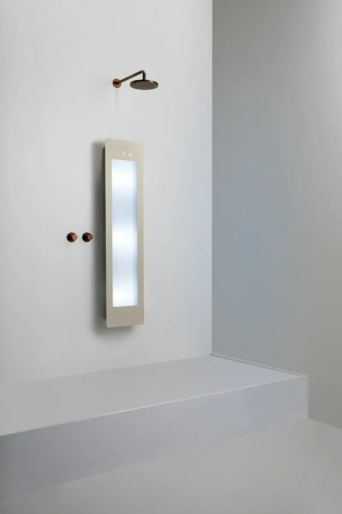 Sunshower Round Plus Medium Sand White infraroodlamp en UV 33x140x10cm opbouw