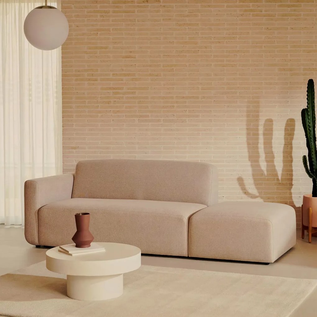 Kave Home Neom Rechte Bank Met Hocker Beige