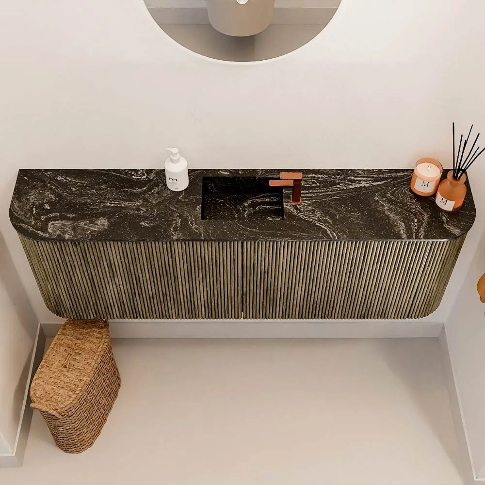 Mondiaz Joya DLux 125cm toiletmeubel ronding links/rechts dusk met wastafel faye midden 1 kraangat lava