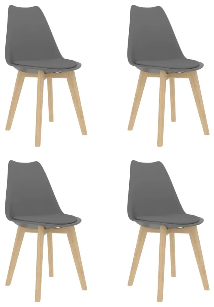 vidaXL Eetkamerstoelen 4 st kunstleer grijs