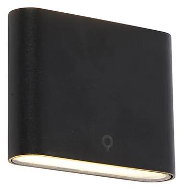 Moderne buiten wandlamp zwart 11,5 cm incl. LED IP65 - Batt Modern IP65 Buitenverlichting