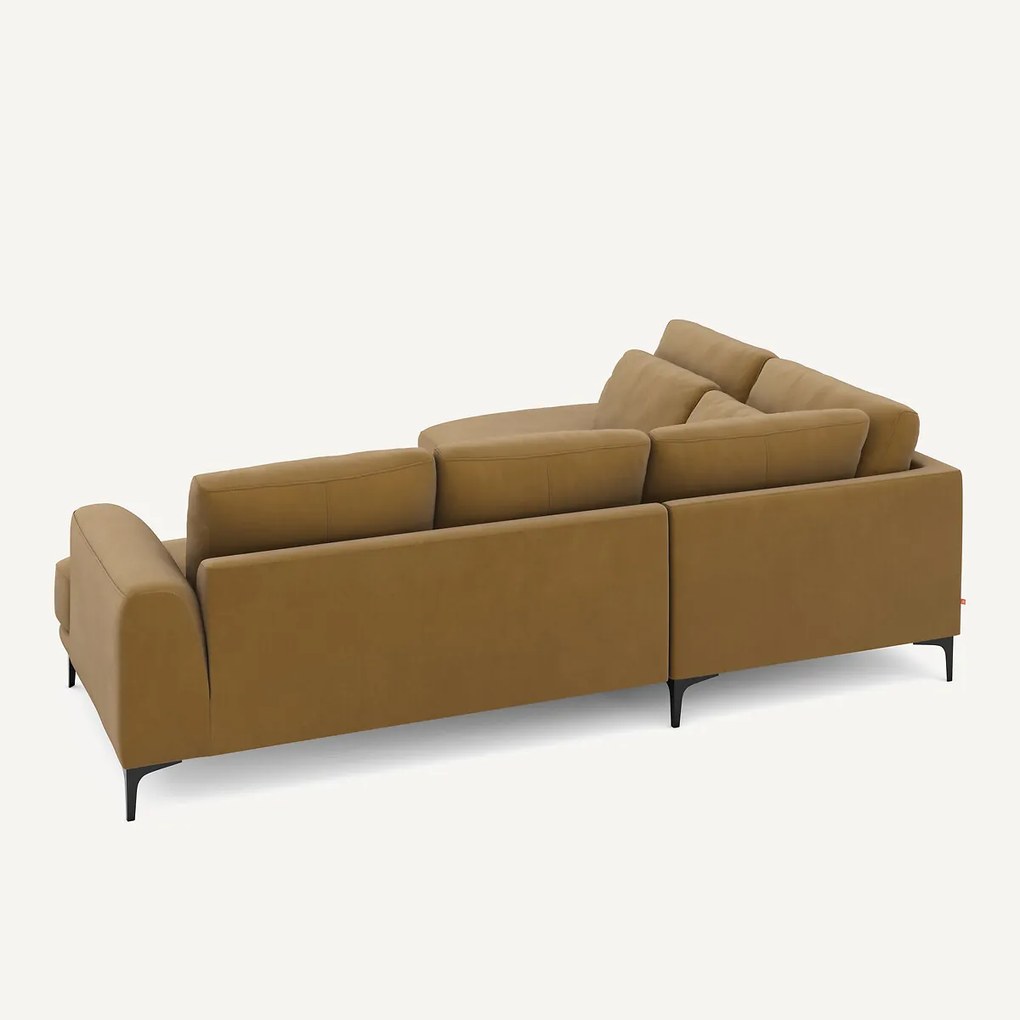 Rechtse hoekbank met leuning in linnenfluweel, Marsile